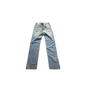 Womens Light Wash Wide Leg Denim Jeans Lace Up‎ Back Split Hem